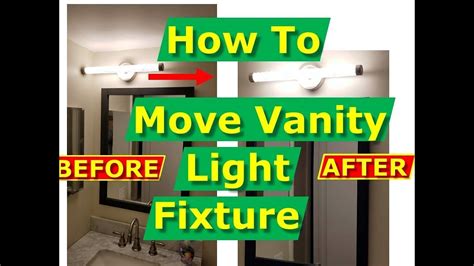 how to move vanity light junction box|center vanity light over wall.